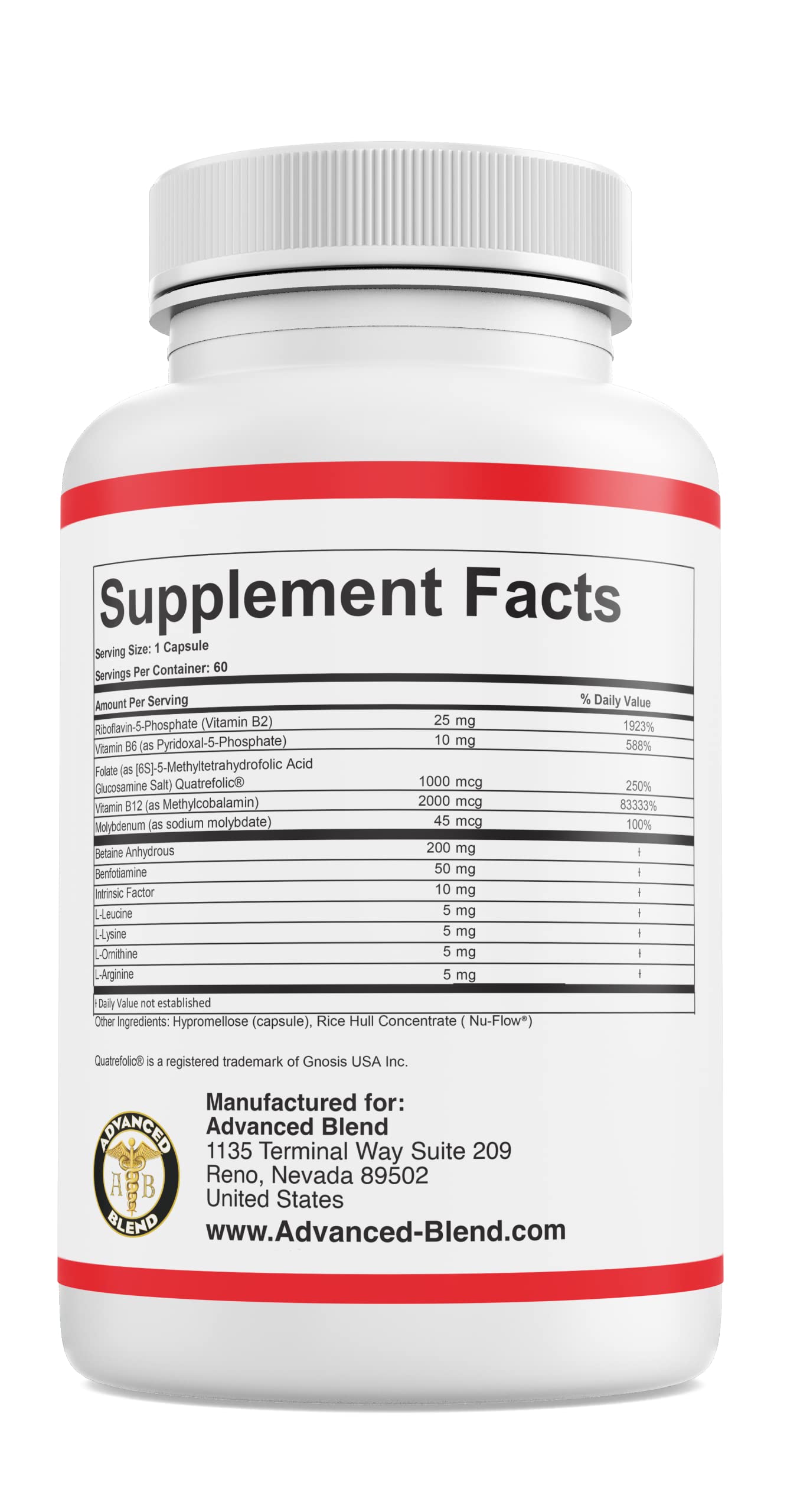 Etiqueta frasco Bplex-Pro vitaminais B MTHFR
