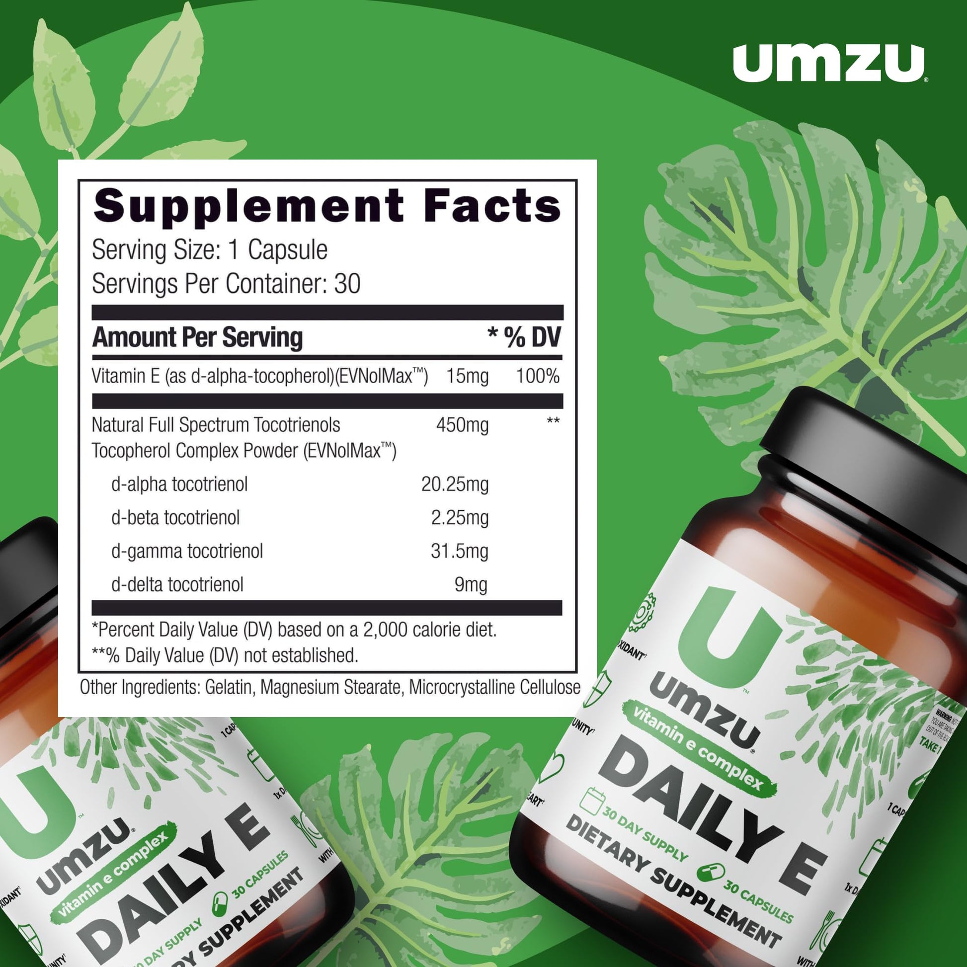 Etiqueta frasco UMZU Daily E vitamina e