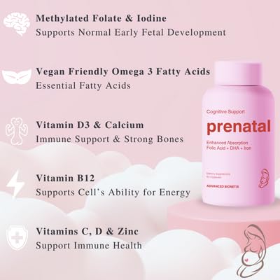 Etiqueta frontal Advanced Bionetix vitaminas prenatales naturales