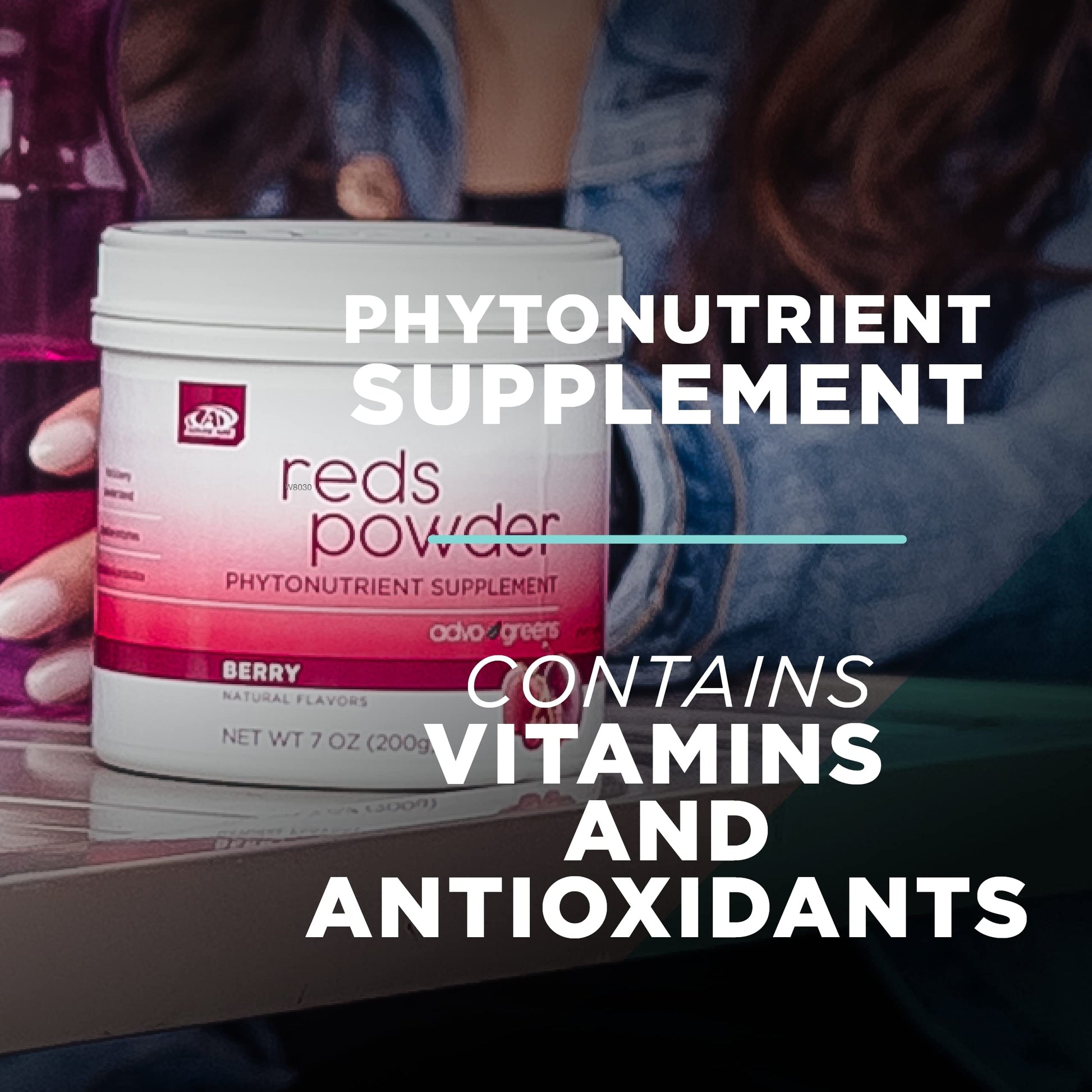 Etiqueta frontal suplemento AdvoGreens Reds AdvoCare