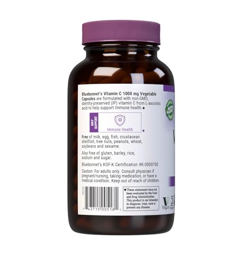 Etiqueta frontal Bluebonnet vitamina C 1000mg