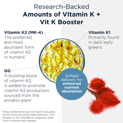 Etiqueta frontal BRF 45 Vitamina K para soporte óseo y arterial
