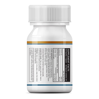 Etiqueta frontal cápsulas vit d3 inlife 5000 iu con aceite de coco