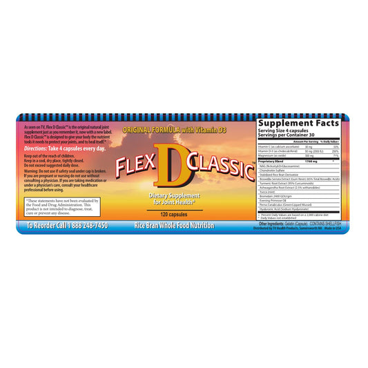 Etiqueta frontal Flex D Classic suplemento para articulaciones