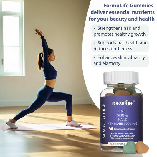 Etiqueta frontal Formulife gominolas biotina vitaminas