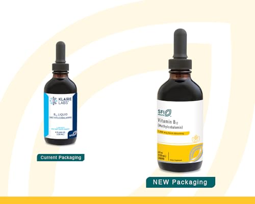 Etiqueta frontal gotas vitamina b12 líquida Klaire Labs SFI Health