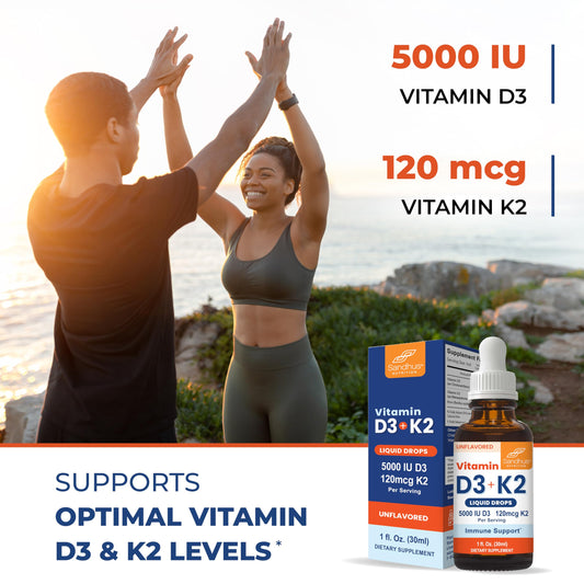 Etiqueta frontal gotas de vitamina D3 K2 Sandhu