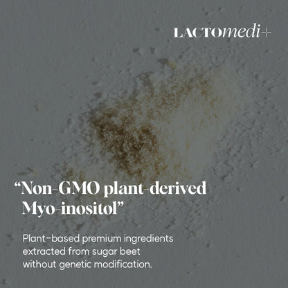 Etiqueta frontal suplemento LACTOMEDI con ratio 40:1 inositol