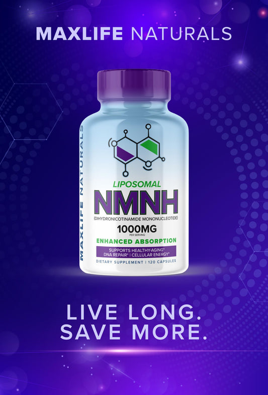 Etiqueta frontal suplemento NAD+ MAXLIFE Liposomal NMNH
