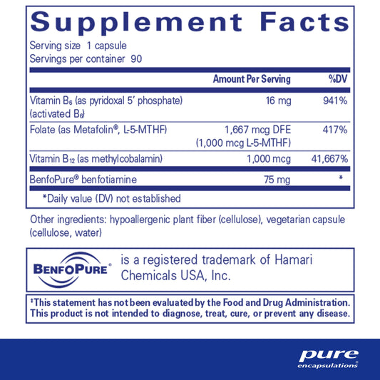 Etiqueta frontal MethylAssist cápsulas Pure Encapsulations