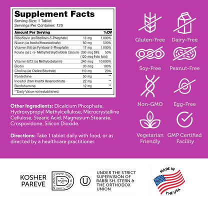 Etiqueta frontal Multivitaminas Zahler Complejo B