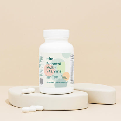 Etiqueta frontal multivitamínico prenatal MIRA