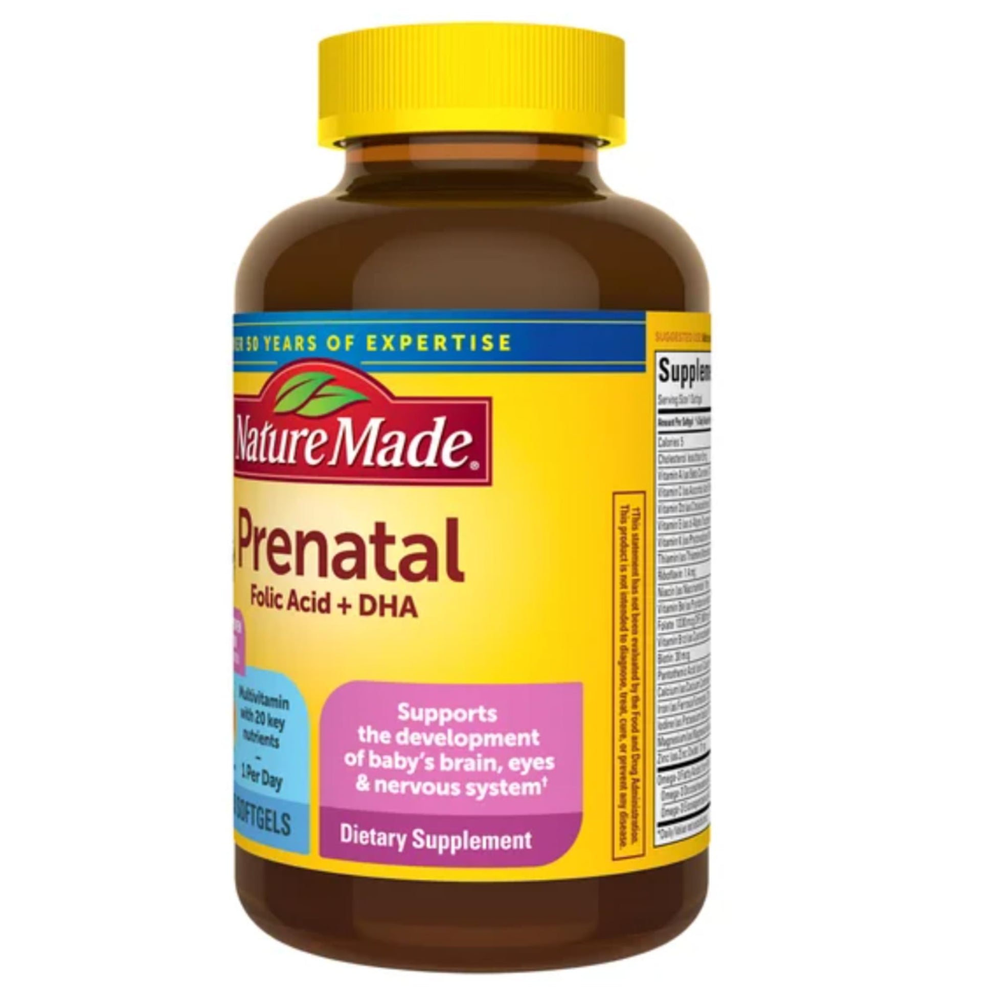 Etiqueta frontal Nature Made Prenatal plus DHA