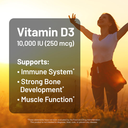 Etiqueta frontal NatureWise Vitamina D3 10,000 UI
