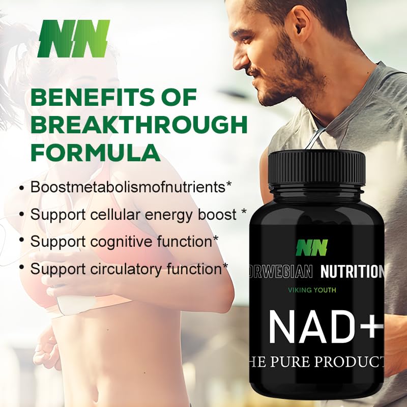 Etiqueta frontal Norwegian Nutrition NAD+ suplemento puro