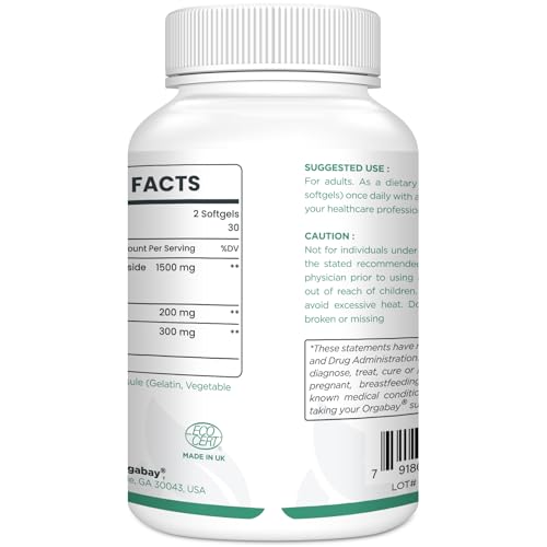 Etiqueta frontal de Orgabay nicotinamida ribósido 2000mg