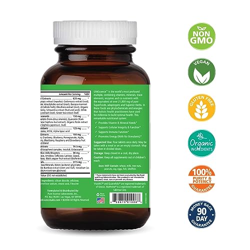 Etiqueta frontal producto Pure Essence Labs multivitamínico Tabletas