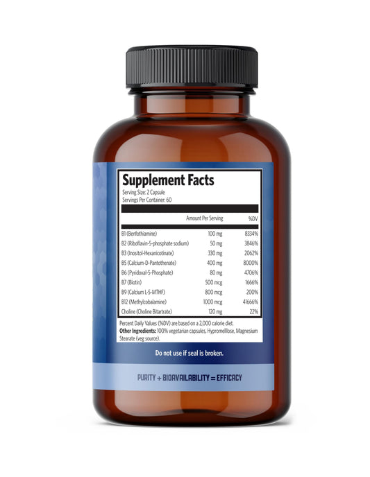 Etiqueta frontal Pure Lab Vitamins B Complejo