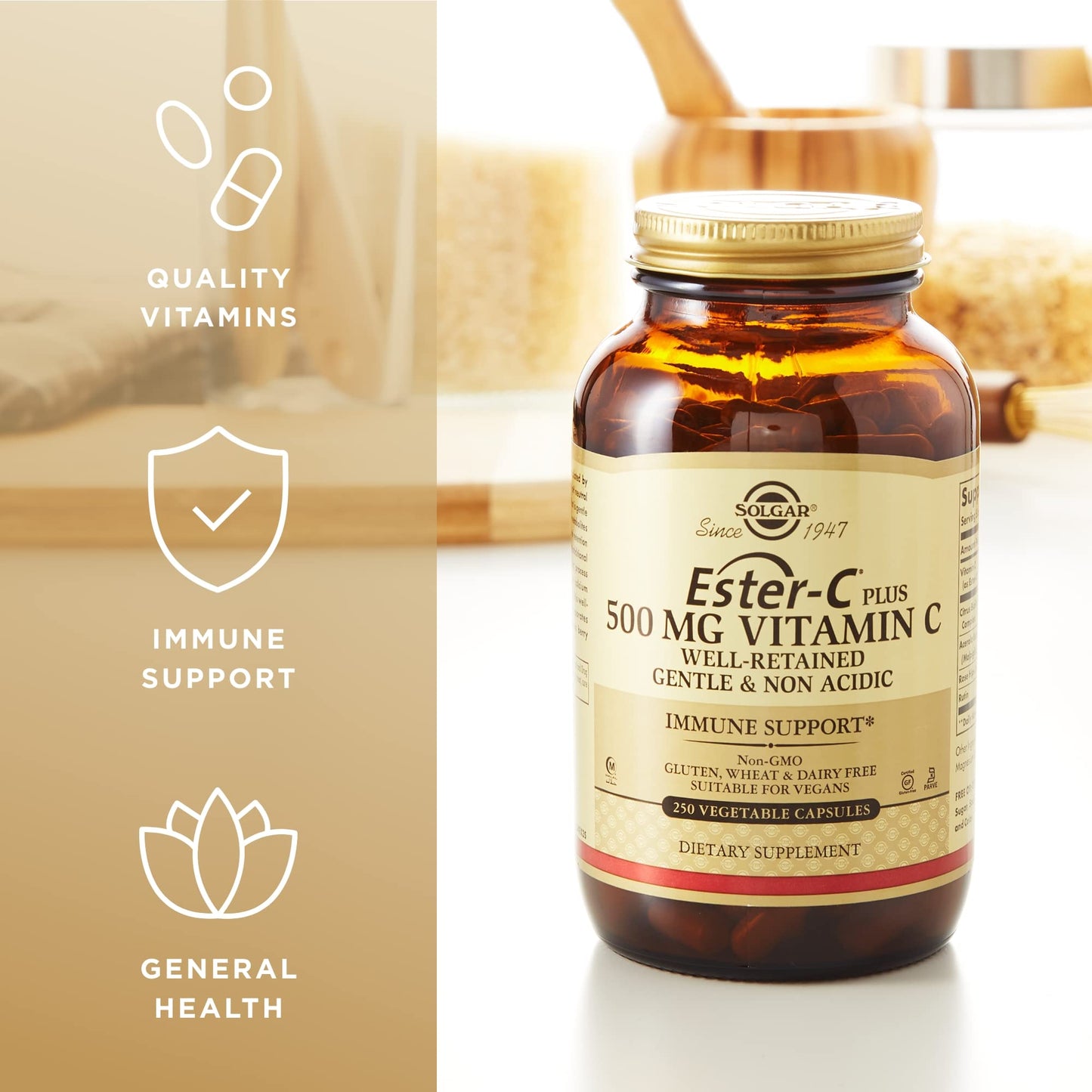 Etiqueta frontal Solgar Ester-C Plus Vitamina C