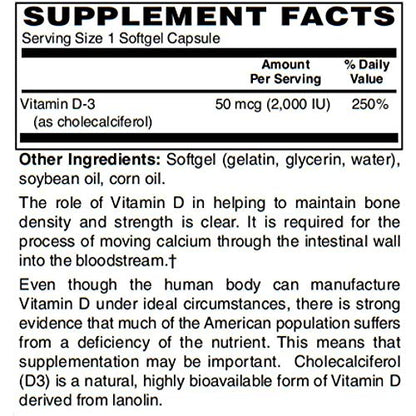 Etiqueta frontal suplemento BariatricPal Vitamina D3 2000 UI