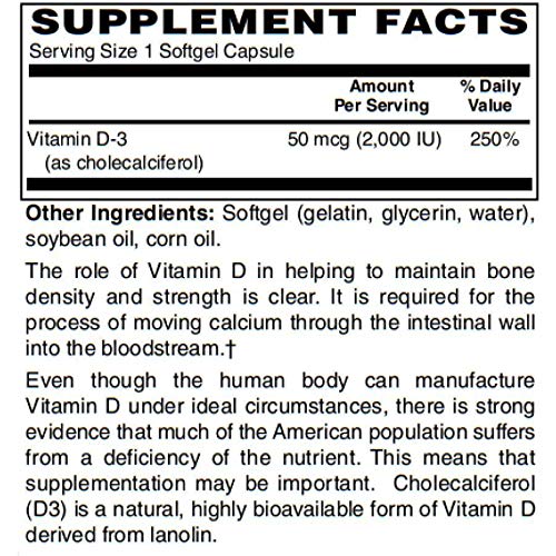 Etiqueta frontal suplemento BariatricPal Vitamina D3 2000 UI