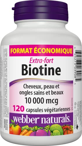 Etiqueta frontal suplemento biotina Webber Naturals