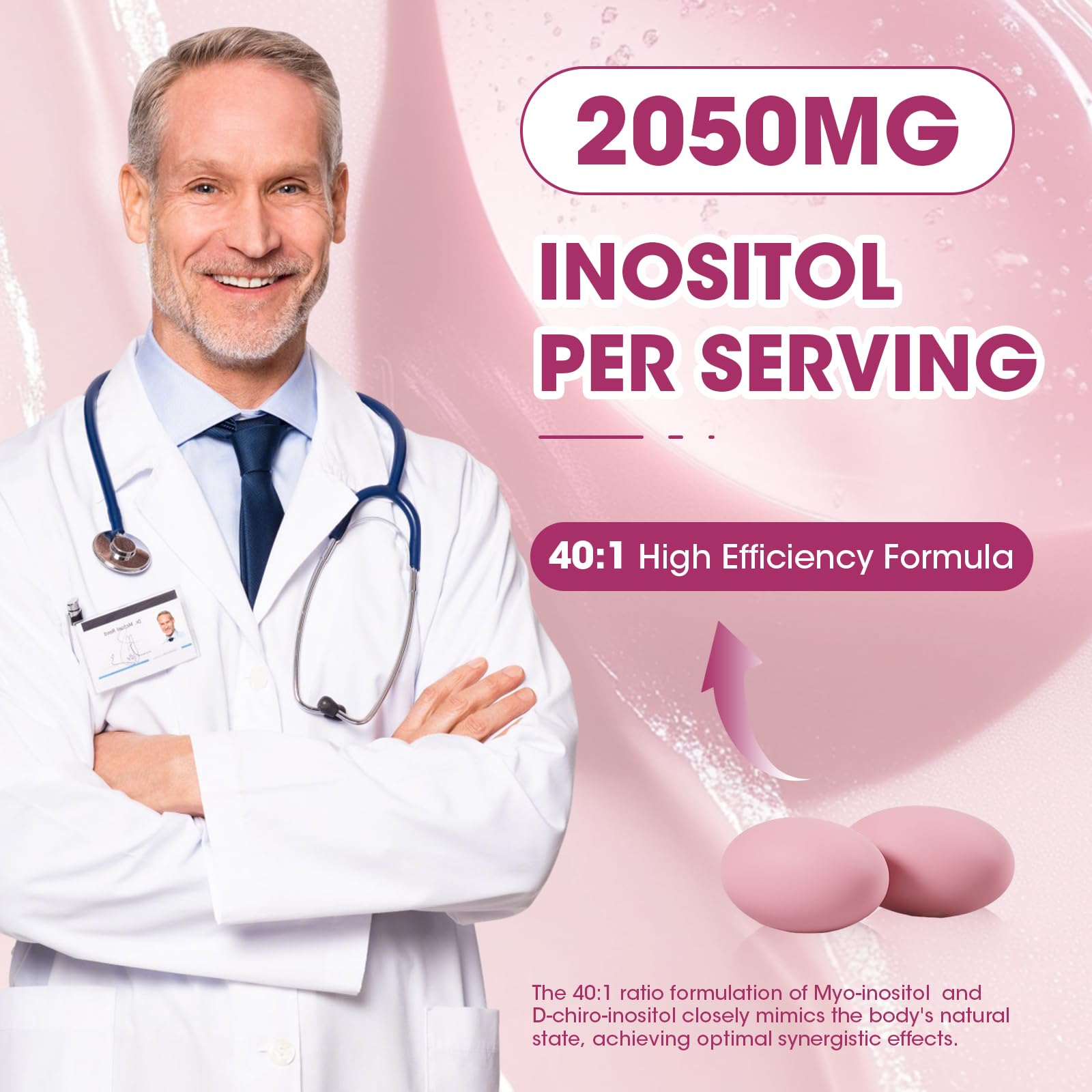 Etiqueta frontal suplementaria Mulittea inositol y omega-3