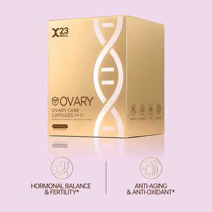 Etiqueta frontal suplemento ovárico 23Well equilibrio hormonal