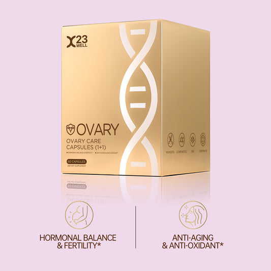 Etiqueta frontal suplemento ovárico 23Well equilibrio hormonal