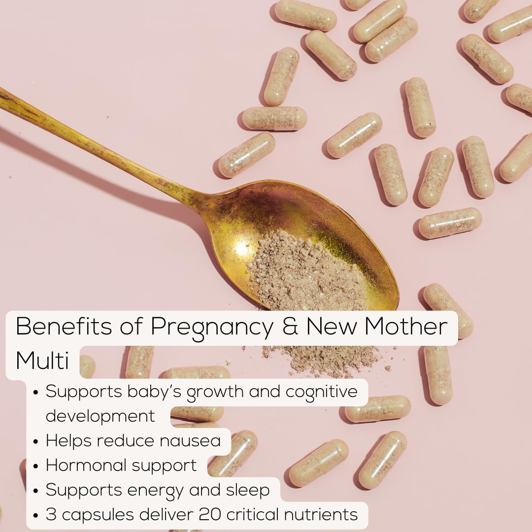 Etiqueta frontal suplemento prenatal femenino Beli