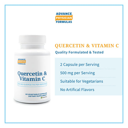 Etiqueta frontal suplemento quercetina Vitamina C