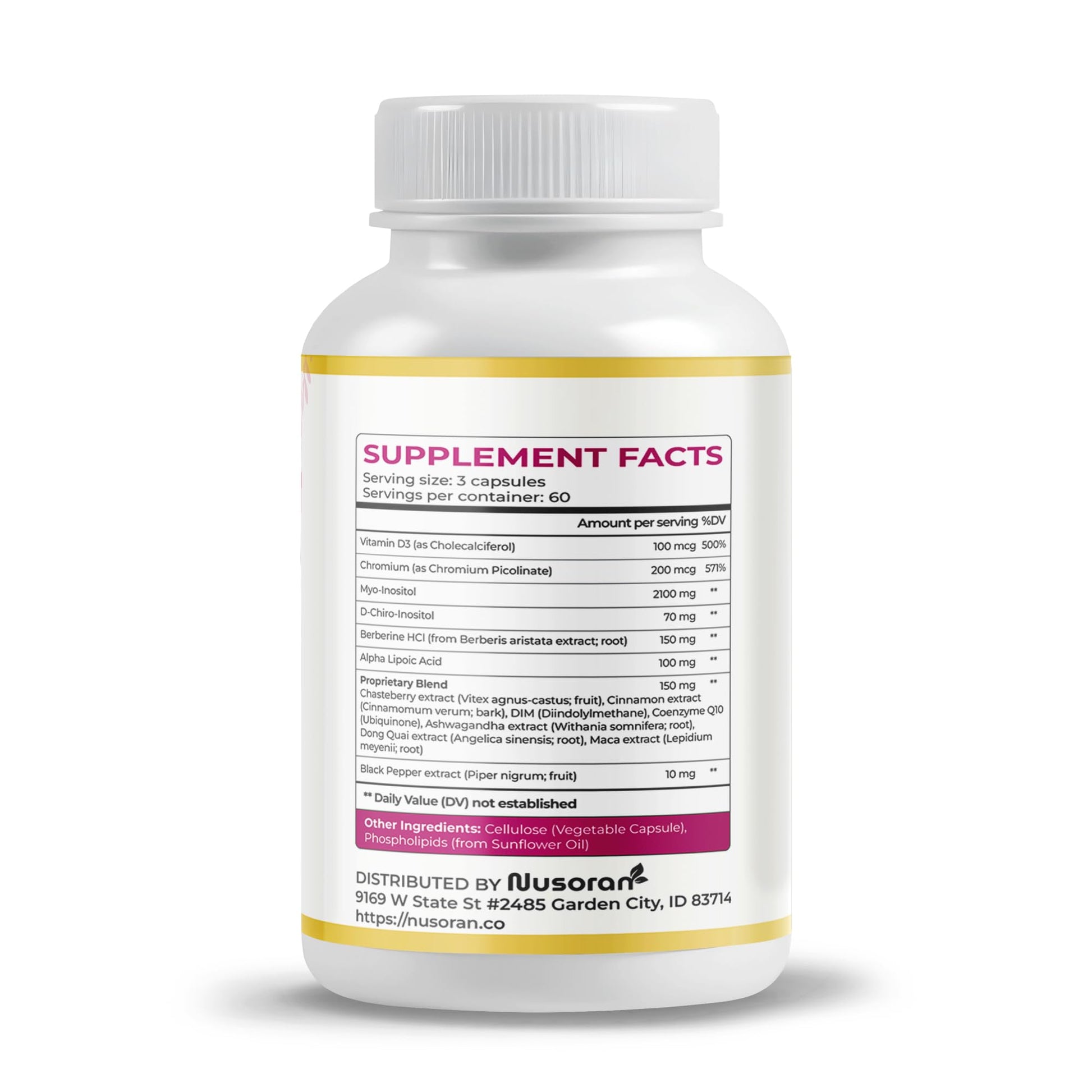 Etiqueta frontal suplemento Ultra Inositol Nurosan