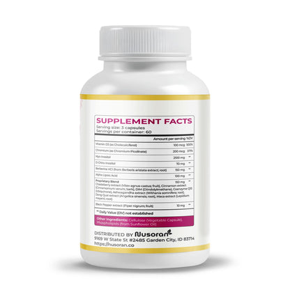 Etiqueta frontal suplemento Ultra Inositol Nurosan