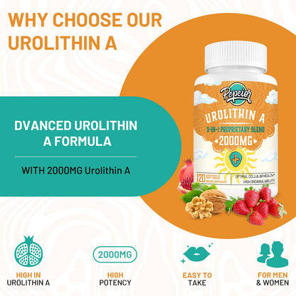 Etiqueta frontal suplemento urolitina a Pepeior
