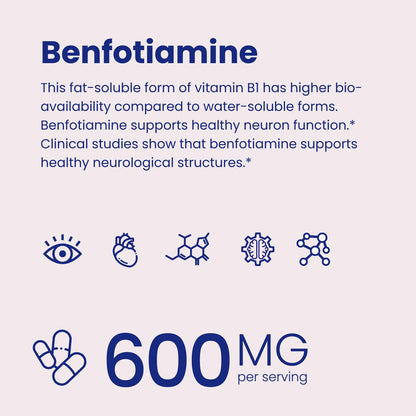 Etiqueta frontal suplemento VHC Benfotiamina 600mg
