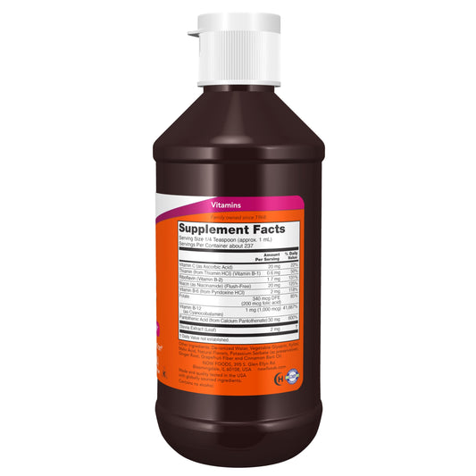 Etiqueta frontal suplemento vitamina b-12 now foods 8 onzas