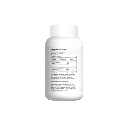 Etiqueta frontal suplemento vitamina c Glimlach 1000mg