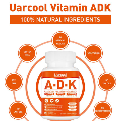 Etiqueta frontal suplemento vitamínico Uarcool ADK