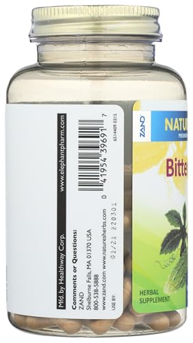 Etiqueta frontal del suplemento Zand Bitter Melon Vitamina E