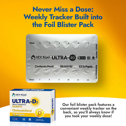 Etiqueta frontal ULTRA-D3 vitamina D 50000 IU