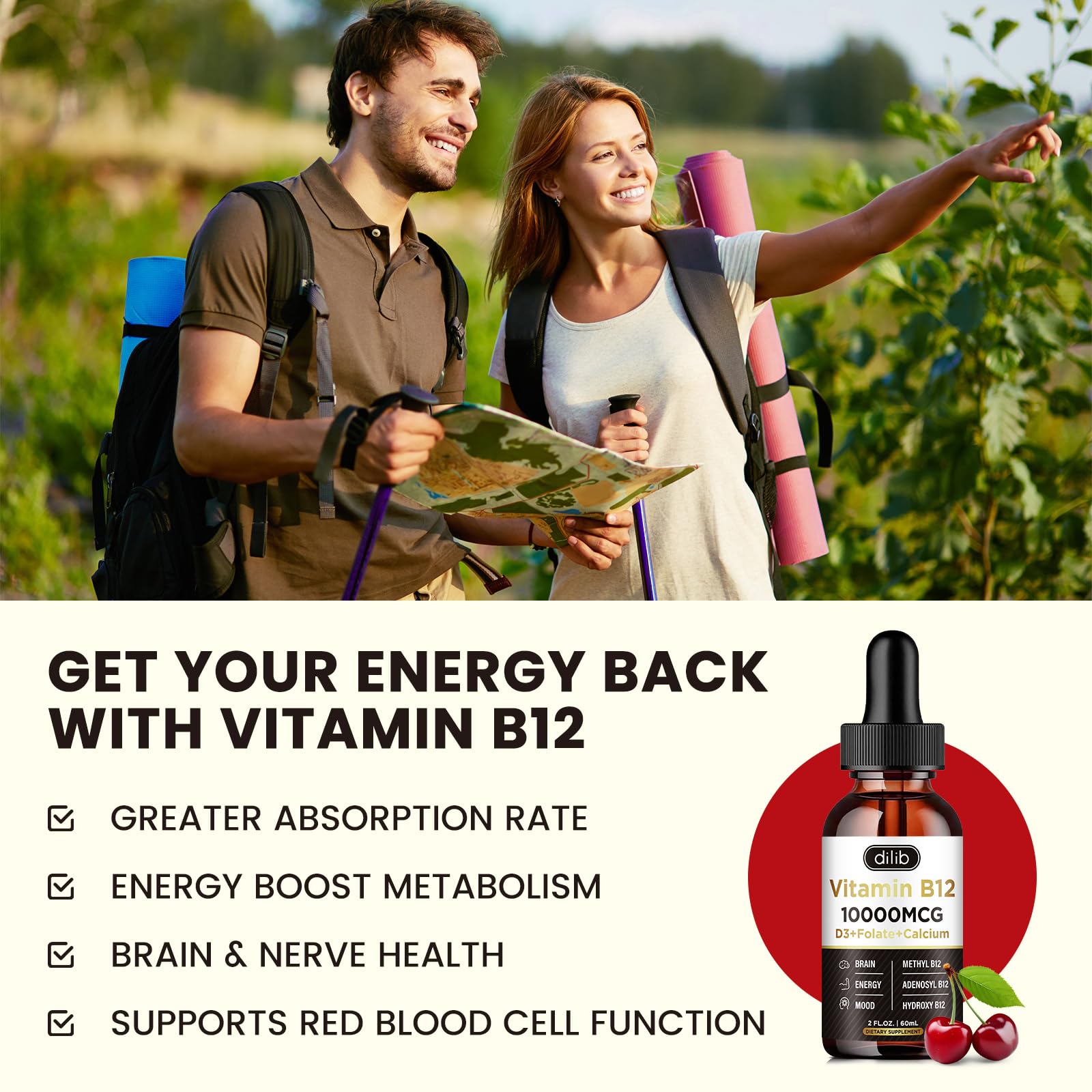 Etiqueta frontal vitamina b12 complejo dilib gotas líquidas