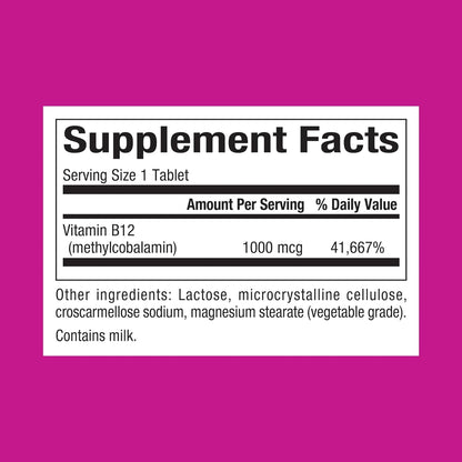 Etiqueta frontal suplemento vitamina B12 Natural Factors