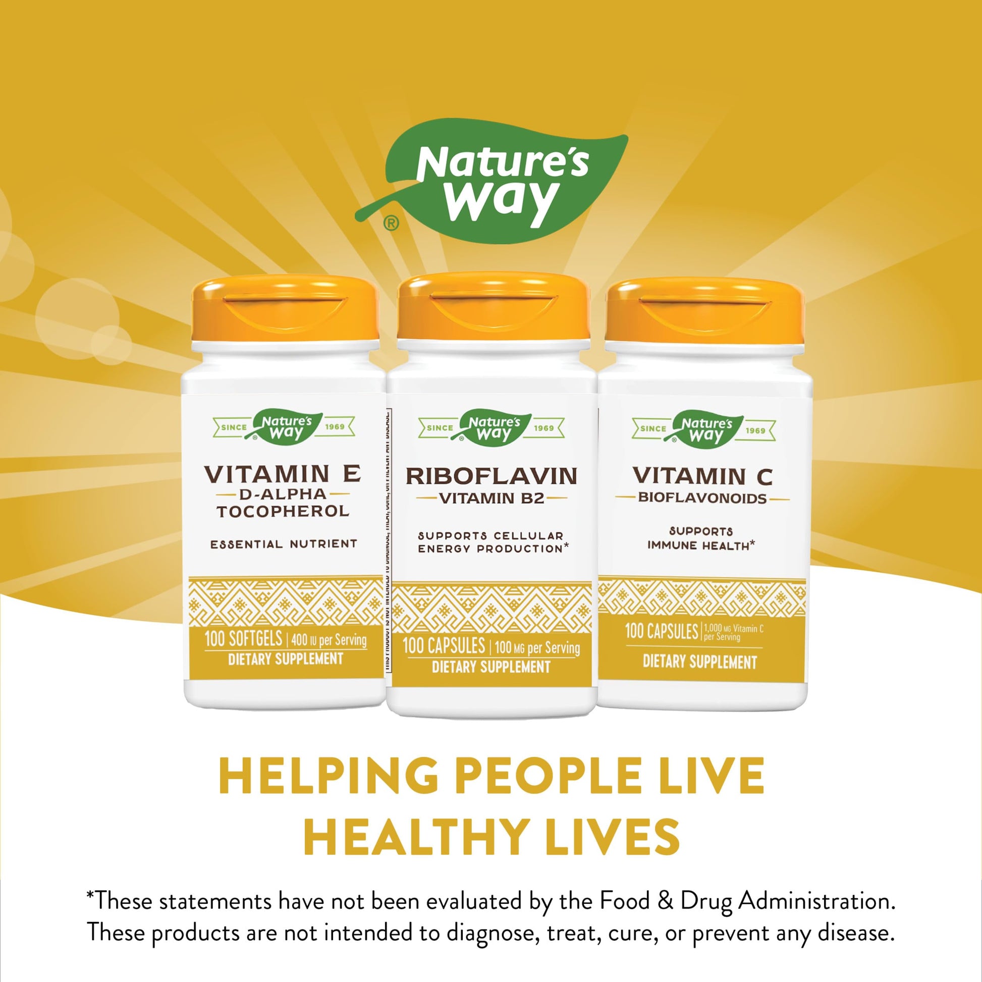 Etiqueta frontal del suplemento vitamine b2 Riboflavina Nature's Way