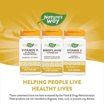 Etiqueta frontal del suplemento vitamine b2 Riboflavina Nature's Way