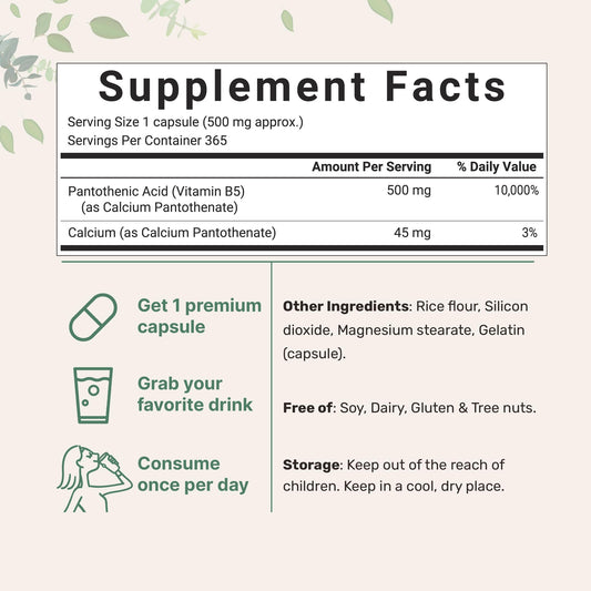 Etiqueta frontal vitamina B5 Micro Ingredients