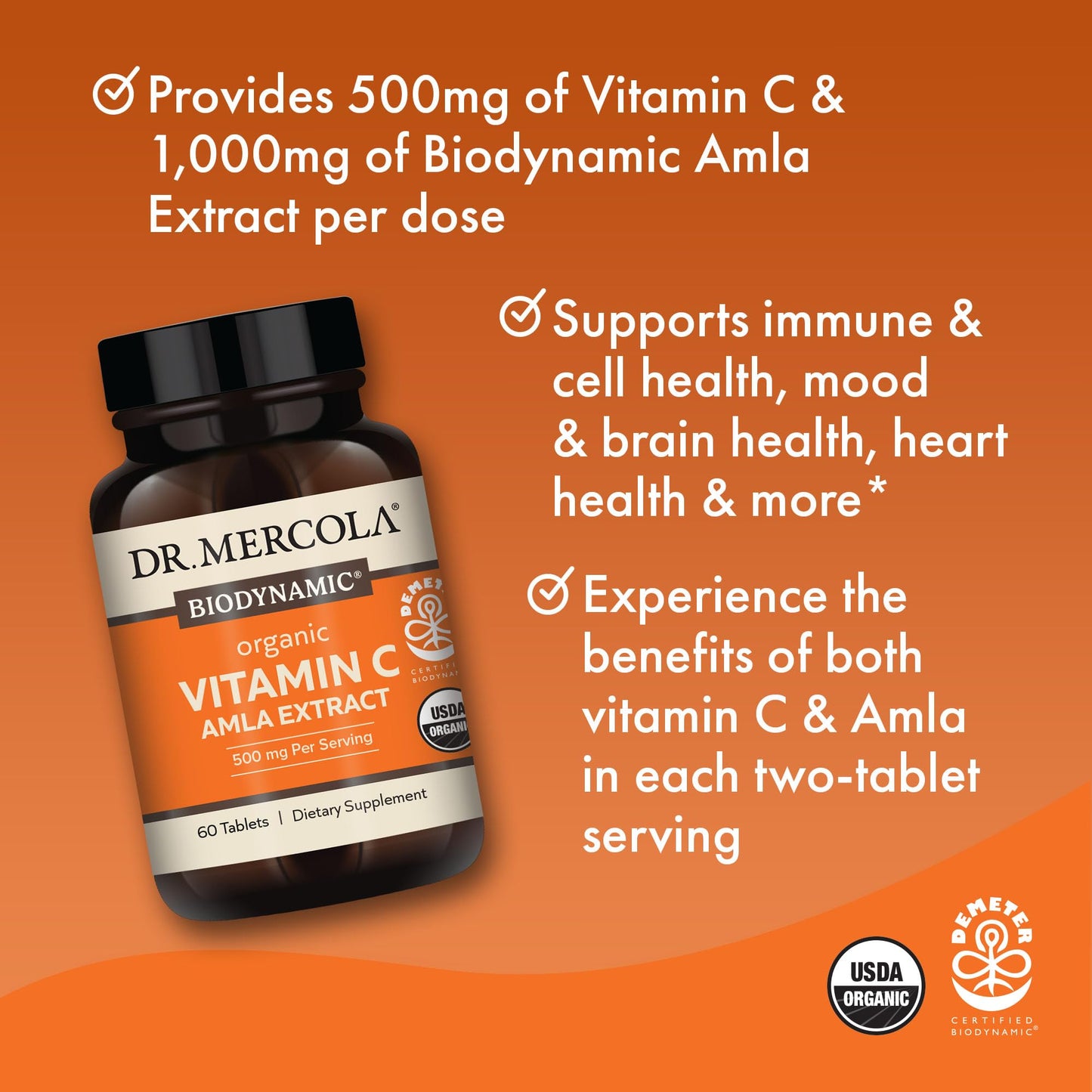 Etiqueta frontal producto vitamina c Amla Dr. Mercola