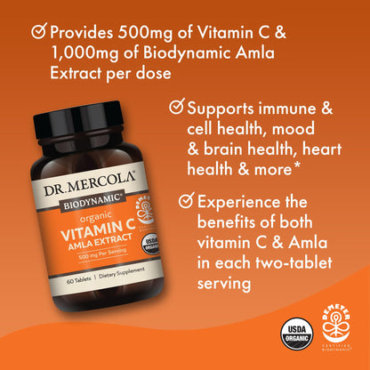 Etiqueta frontal producto vitamina c Amla Dr. Mercola