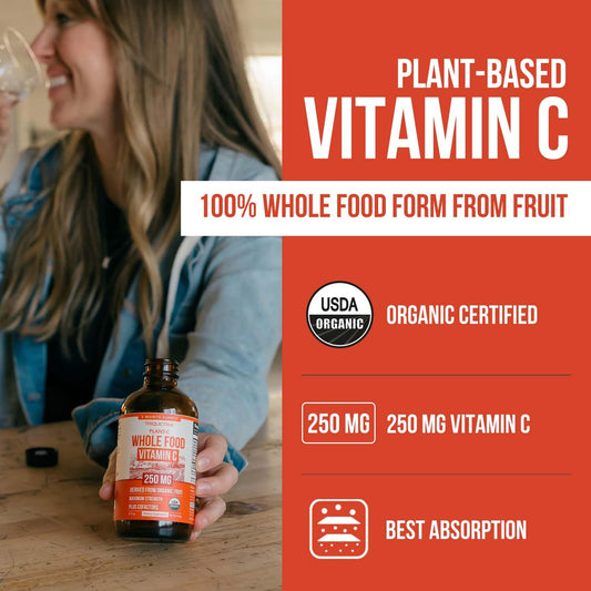 Etiqueta frontal suplemento vitamina c líquida orgánica Triquetra