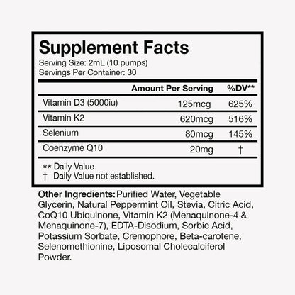 Etiqueta frontal suplemento vitamina D3 K2 Terra Health