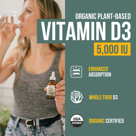 Etiqueta frontal de botella vitamina d3 Plant-D3 5000 IU